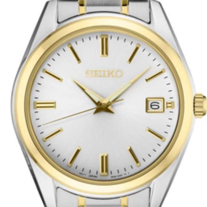 Seiko Essentials Quartz White Dial Two-Tone, 40mm- SUR312