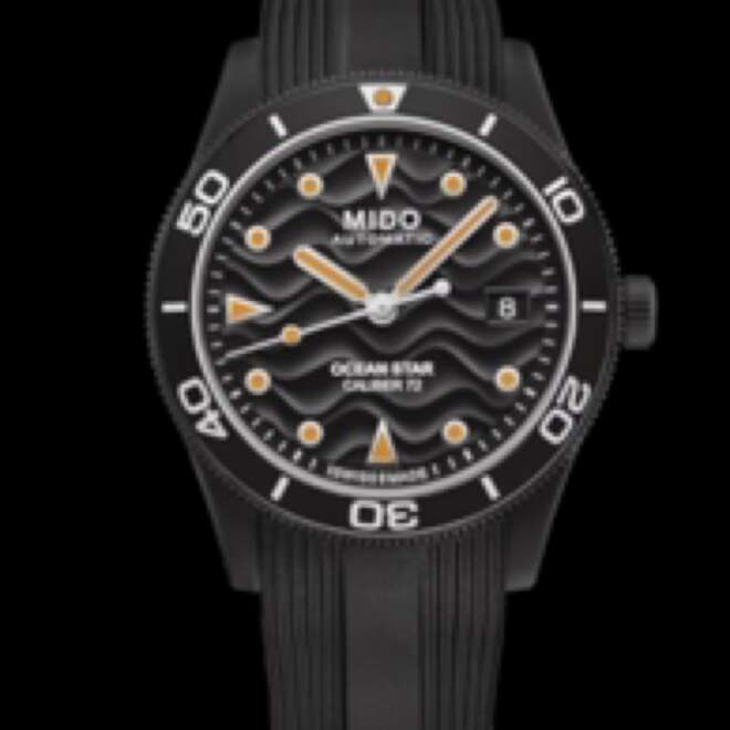 Mido Oceanstar 39mm, Black Dial w/ Black Rubber Strap- M026.907.37.051.00