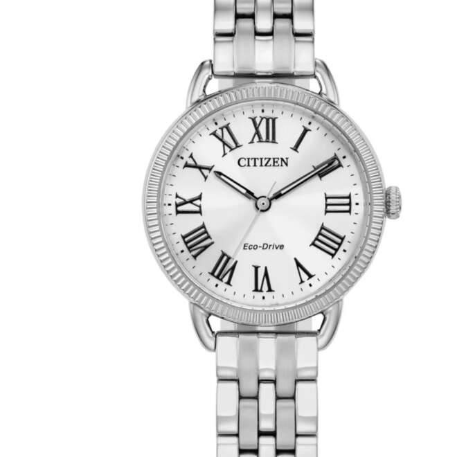 CITIZEN® ECO™ Ladies Coin-Edge Watch in Stainless Steel EM1050-56A