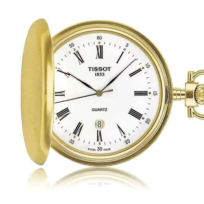 TISSOT Savonnette White Dial Pocket Watch, 48.5mm -T83.4.553.13