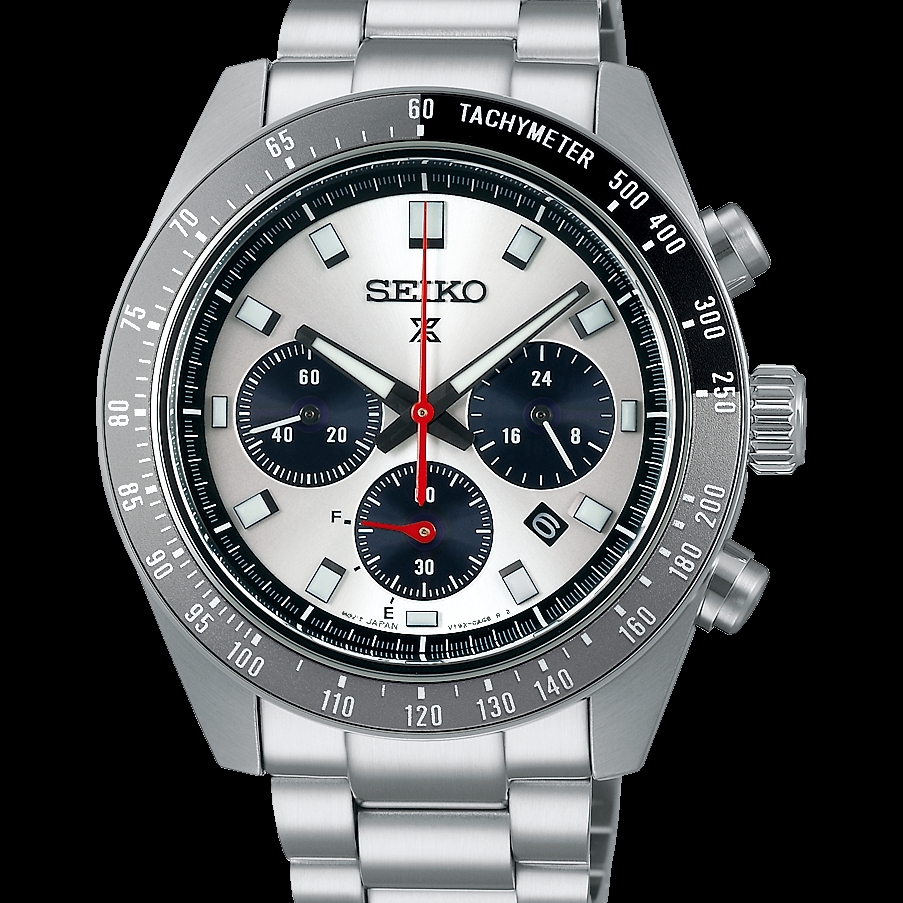 Seiko Prospex Speedtimer- Silver Dial/Black Bezel, Solar Chronograph, SSC911