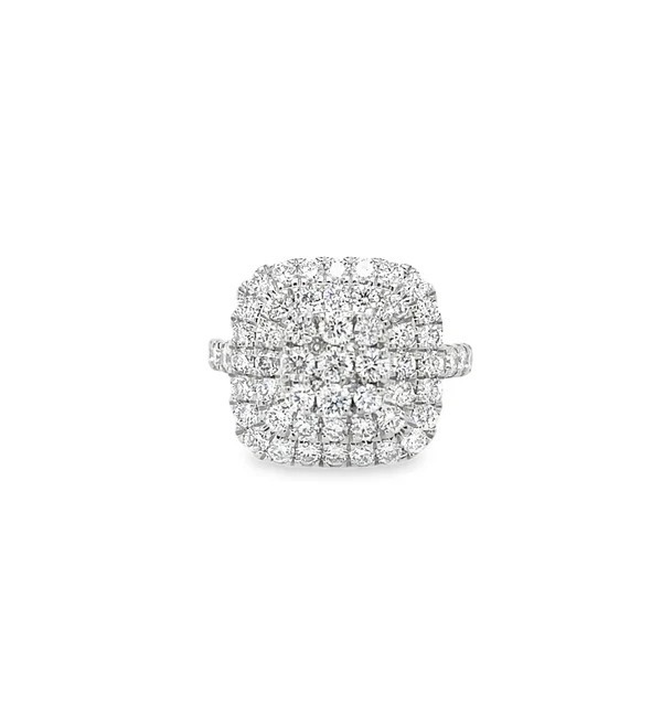 925AG 2.00ctw Lab Grown Diamond Cushion Shape Cluster Ring