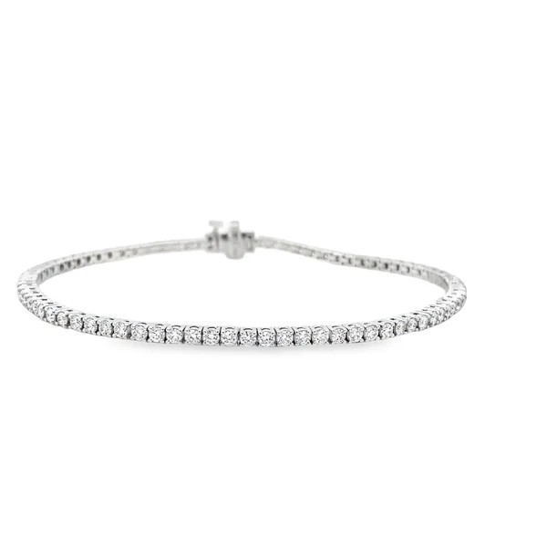 14k WG 1.25ctw Round Brilliant Cut Lab Grown Diamond 7.0" Tennis Bracelet