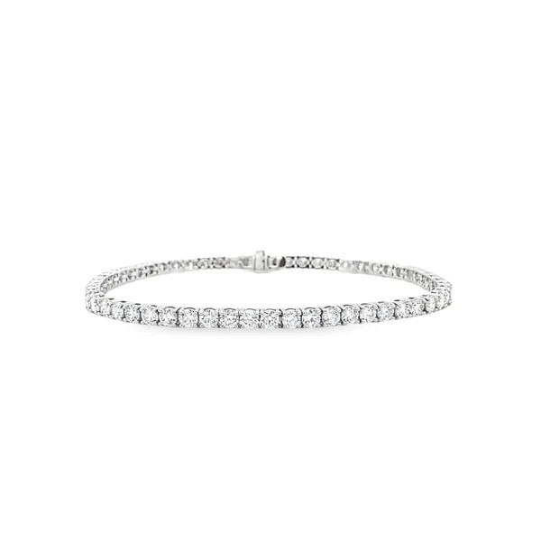 14k WG 7.6g 5.00ctw Round Brilliant Cut Lab Grown Diamond 7" Tennis Bracelet